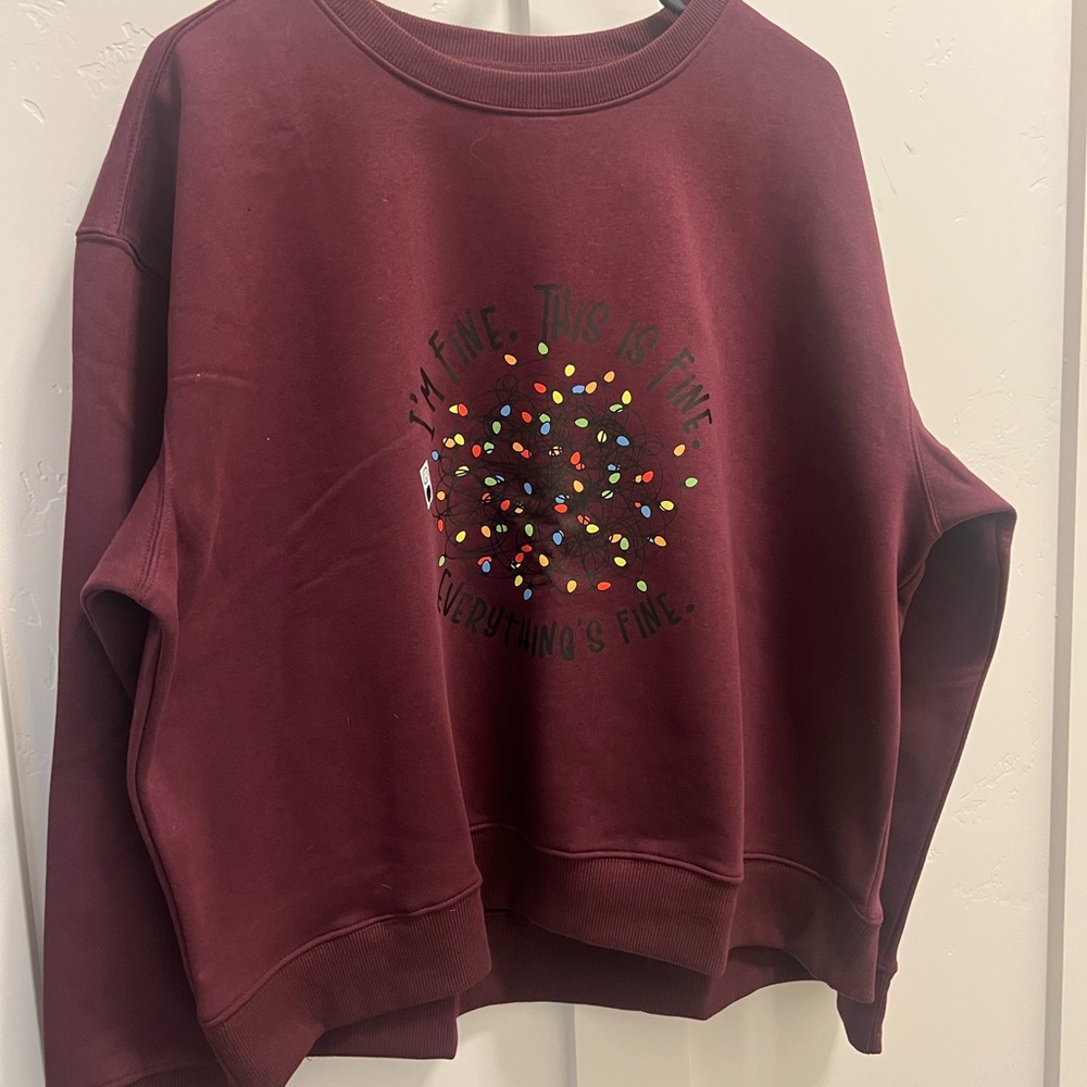 Burgundy Graphic Sweatshirt